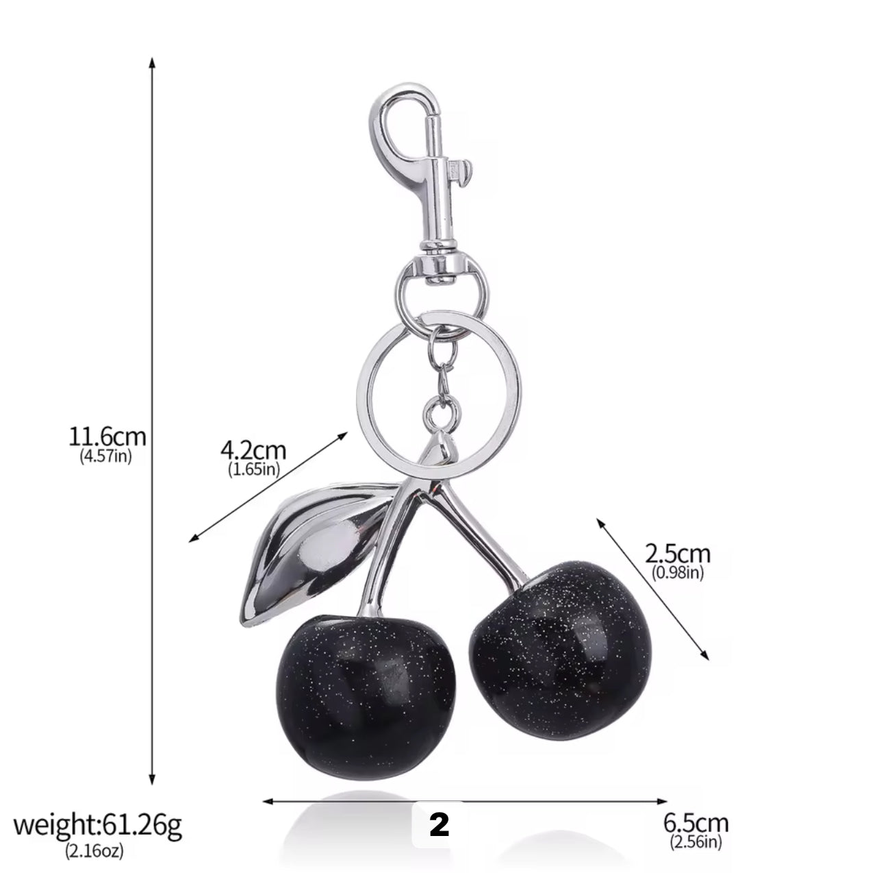 Sparkly Cherry Key Ring/ Bag Charm