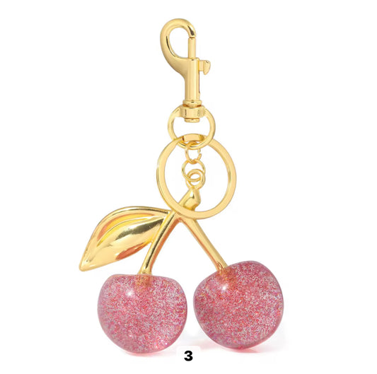 Sparkly Cherry Key Ring/ Bag Charm