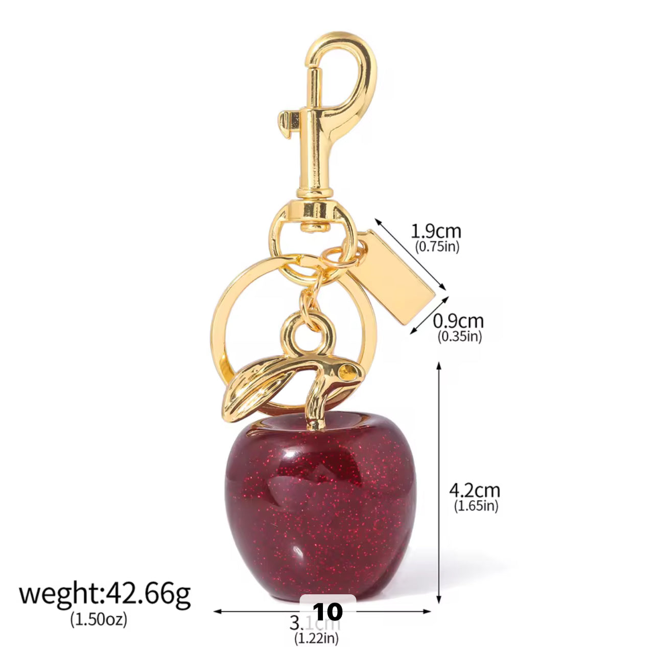 Apple Key Ring/ Bag Charm