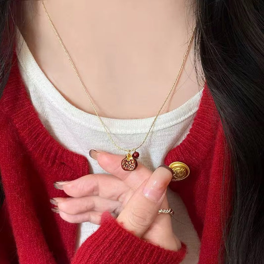 Pomegranate Charm Necklace