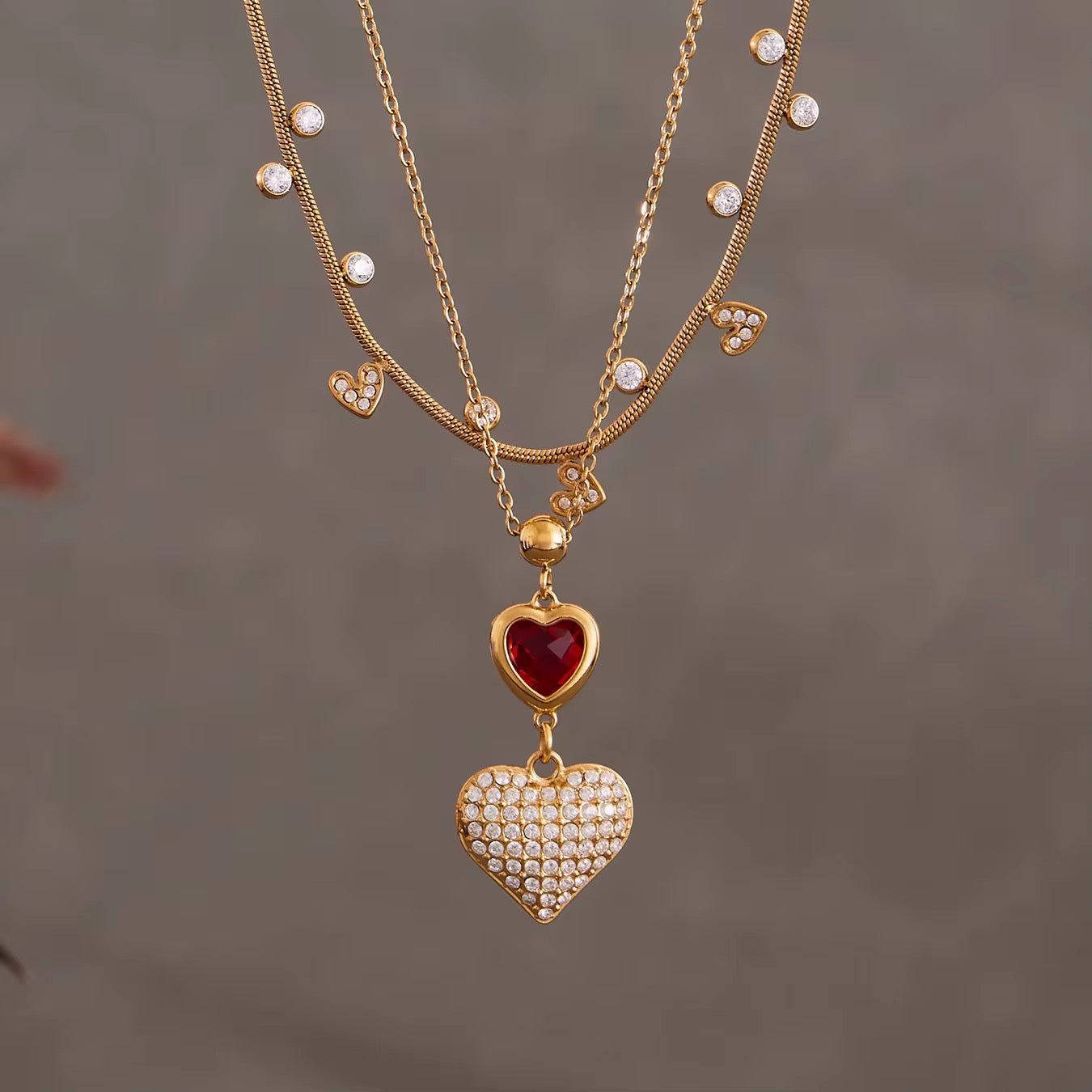 Whispered Hearts Layering Necklace