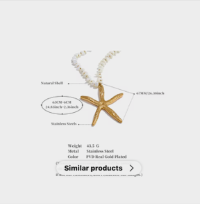 Gold Starfish Studs