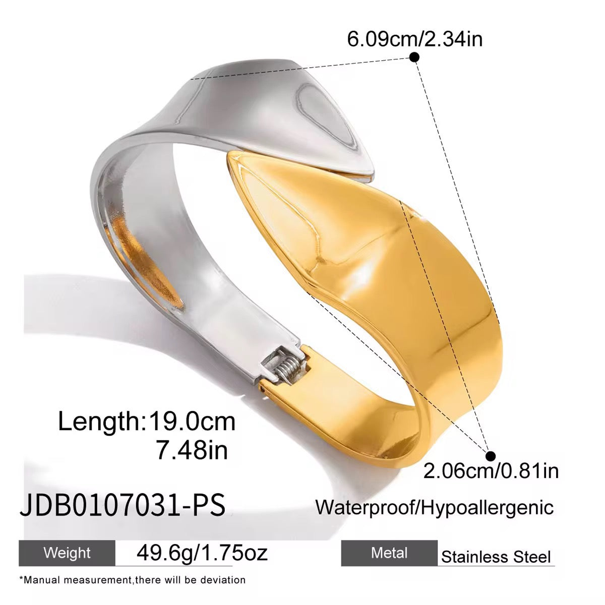 Sculpted Dual-Tone Cuff Bracelet