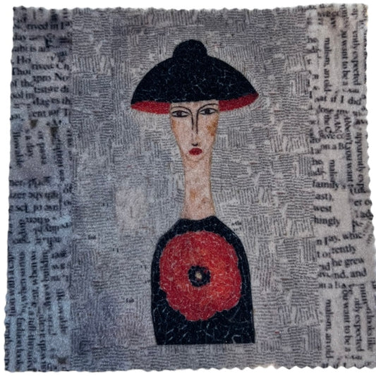 Grey Eye Glass Cover & Lens Cleaning Fabric