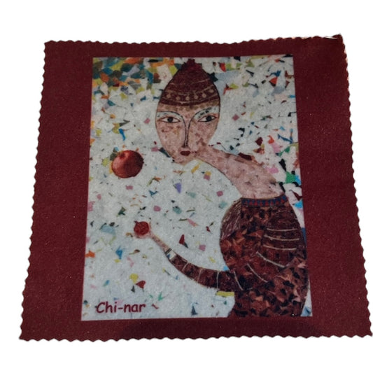 Maroon Eye Glass Cover & Lens Cleaning Fabric