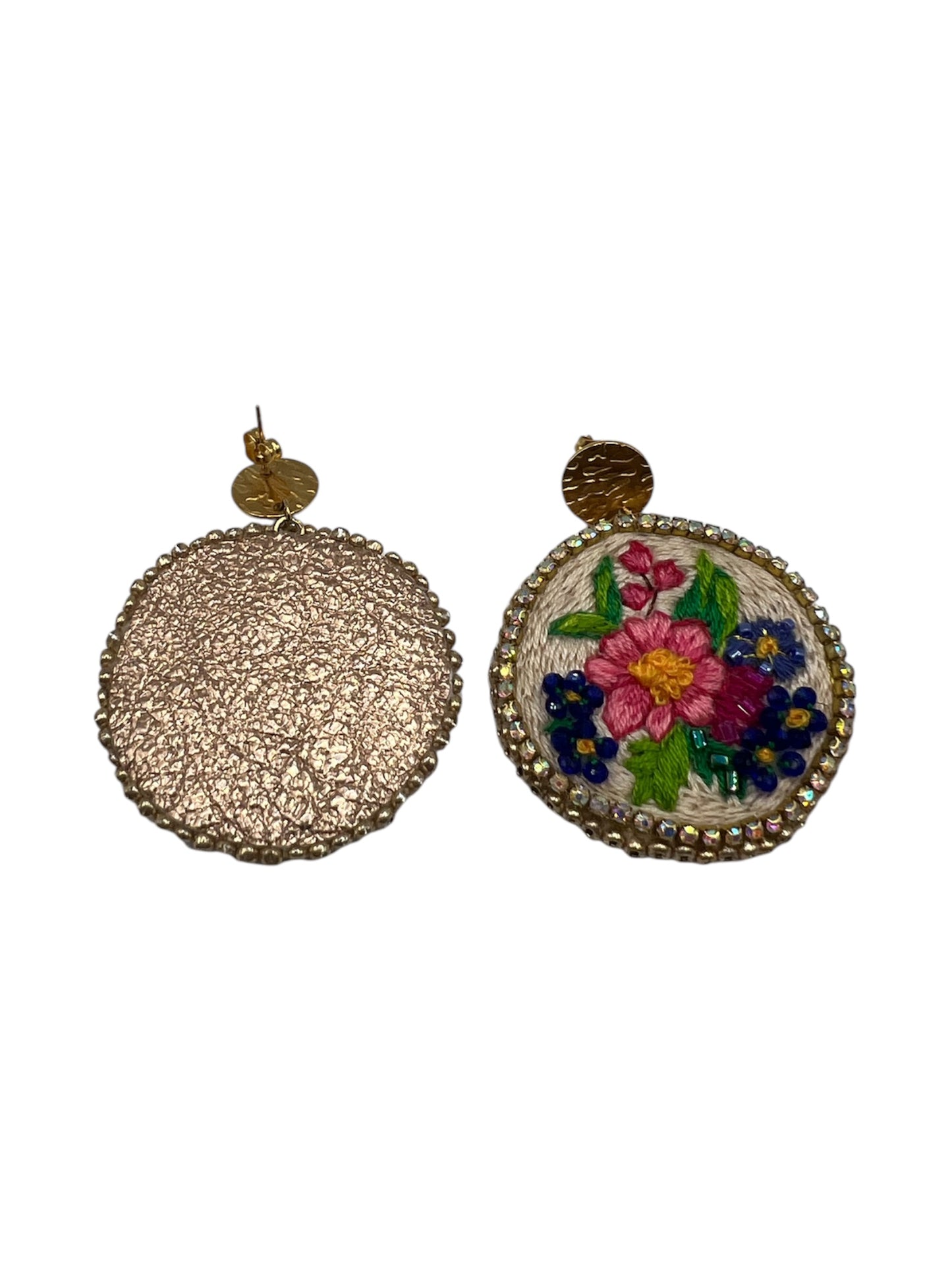 Floral Embroidered Earrings