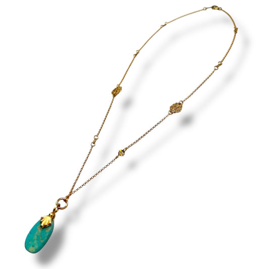 Turquoise & Twist Necklace