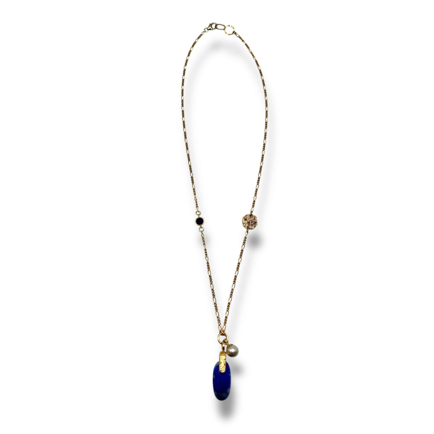 Navy stone & Twist Necklace