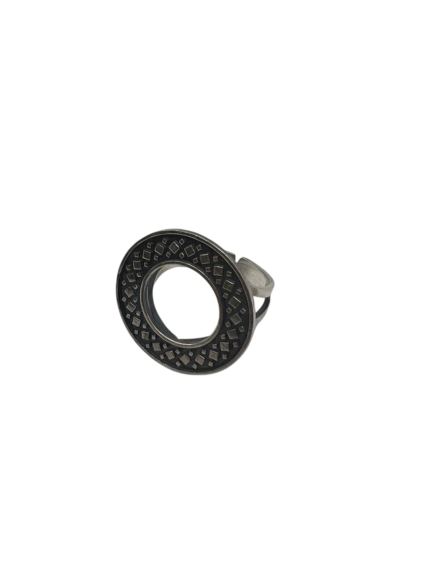 Geometric Circle Silver Ring