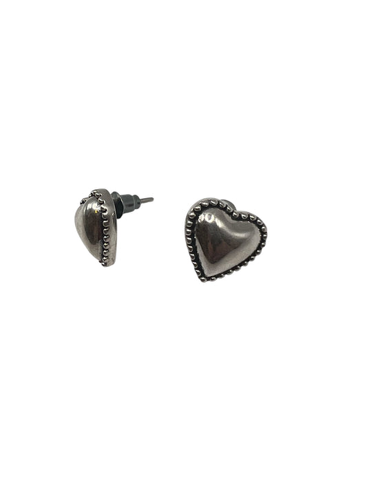 Silver Heart Stud Earrings
