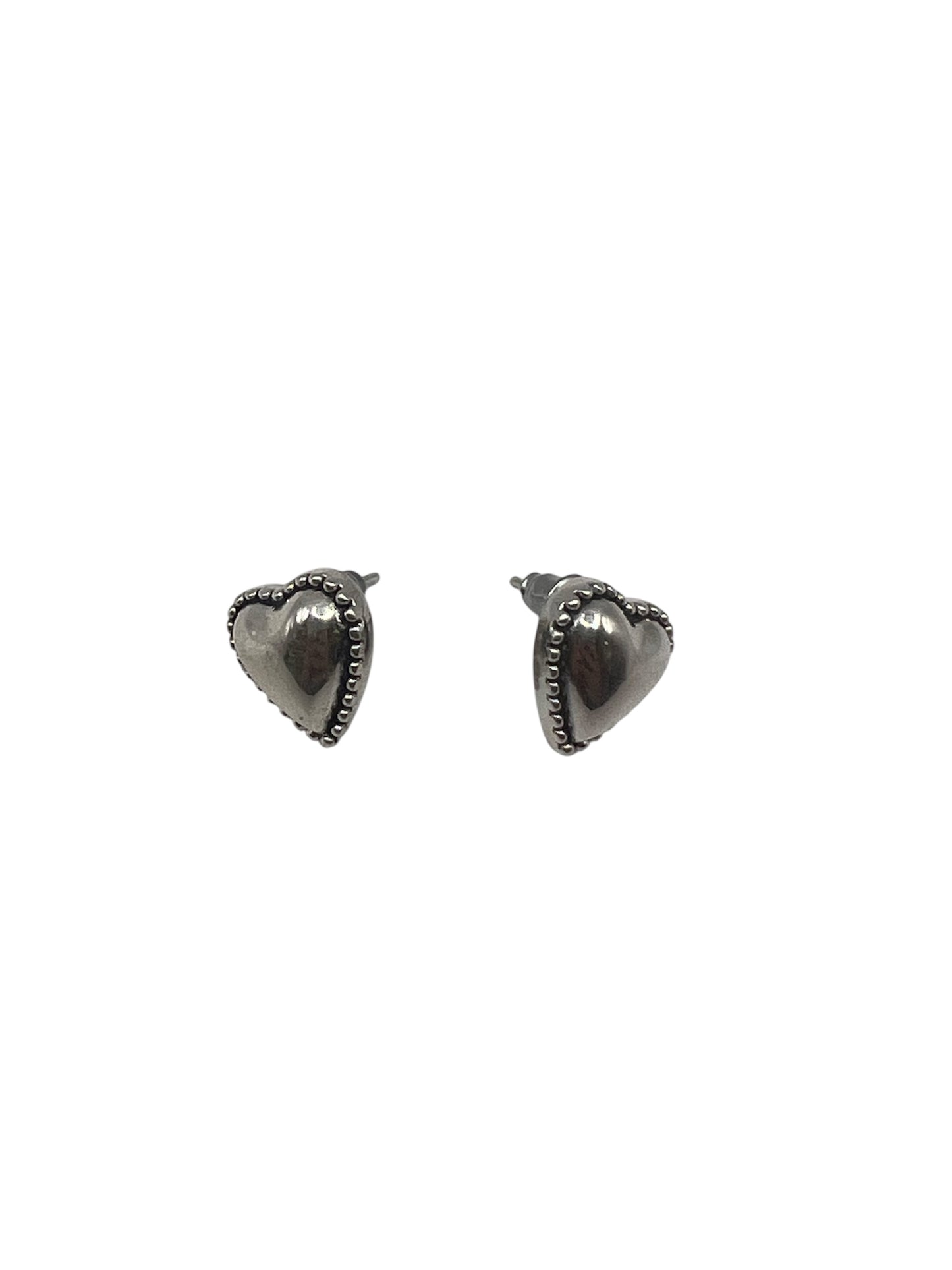 Silver Heart Stud Earrings