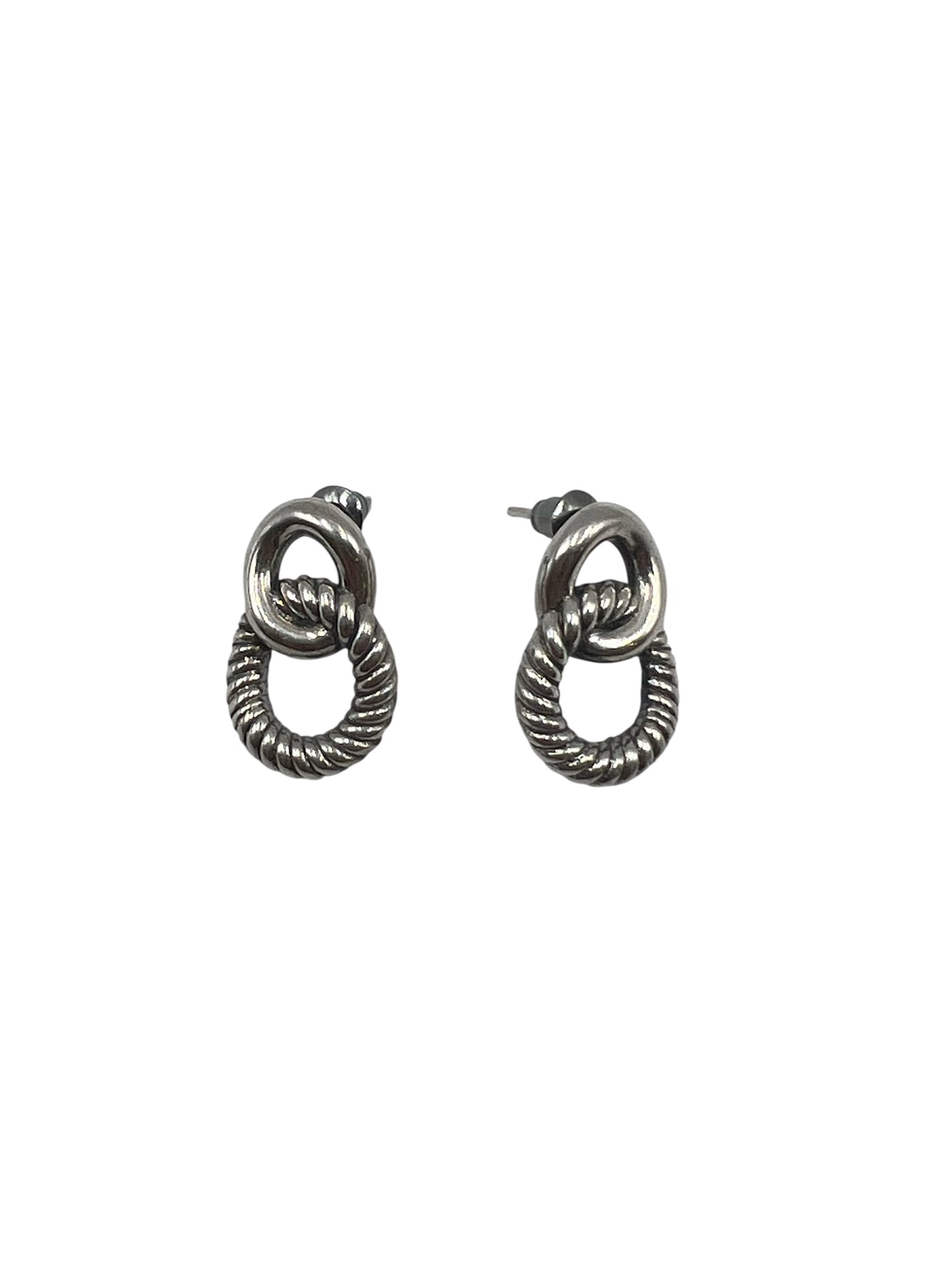Silver Double Knot Earrings
