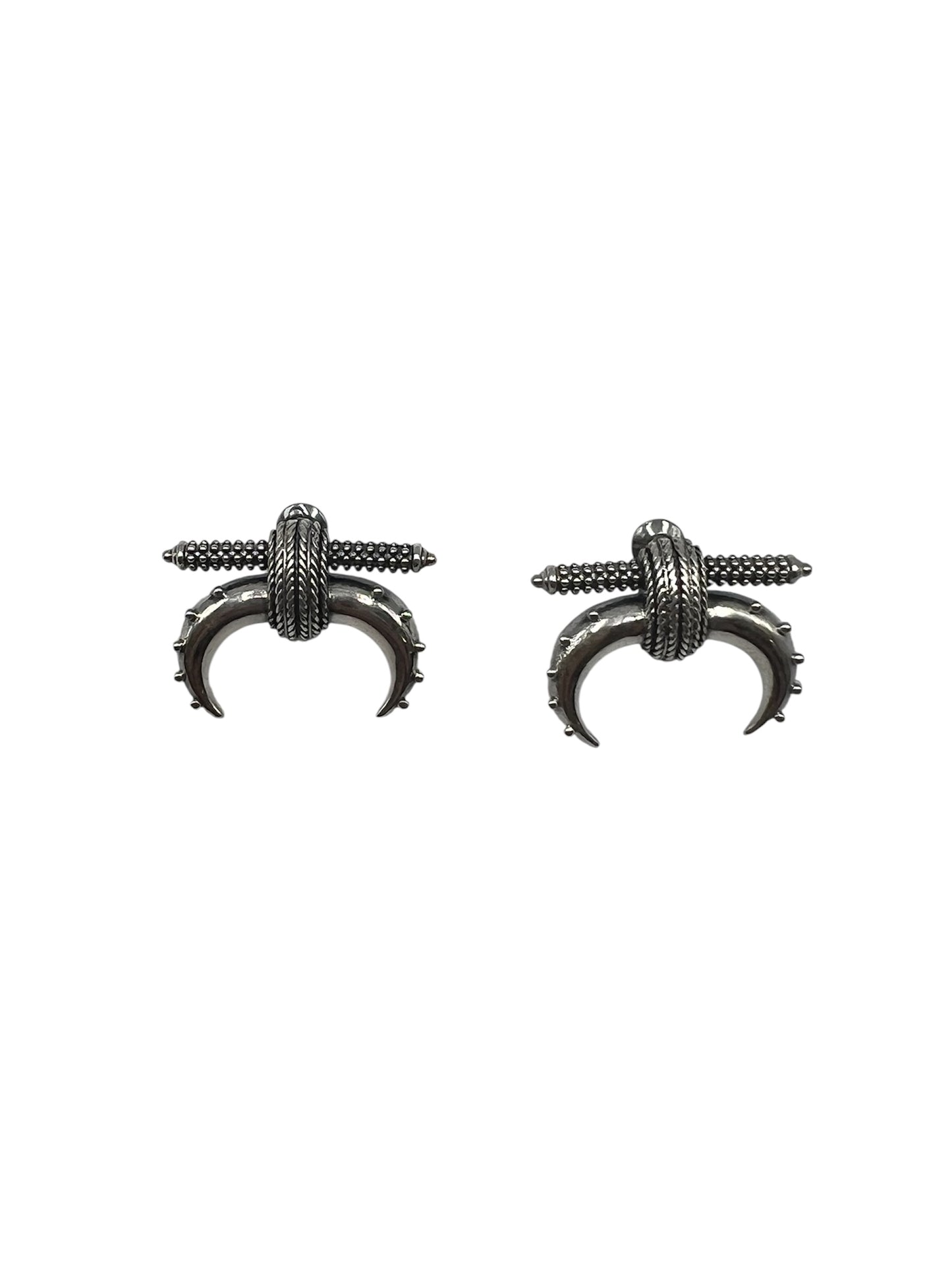 Silver Crescent Earrings