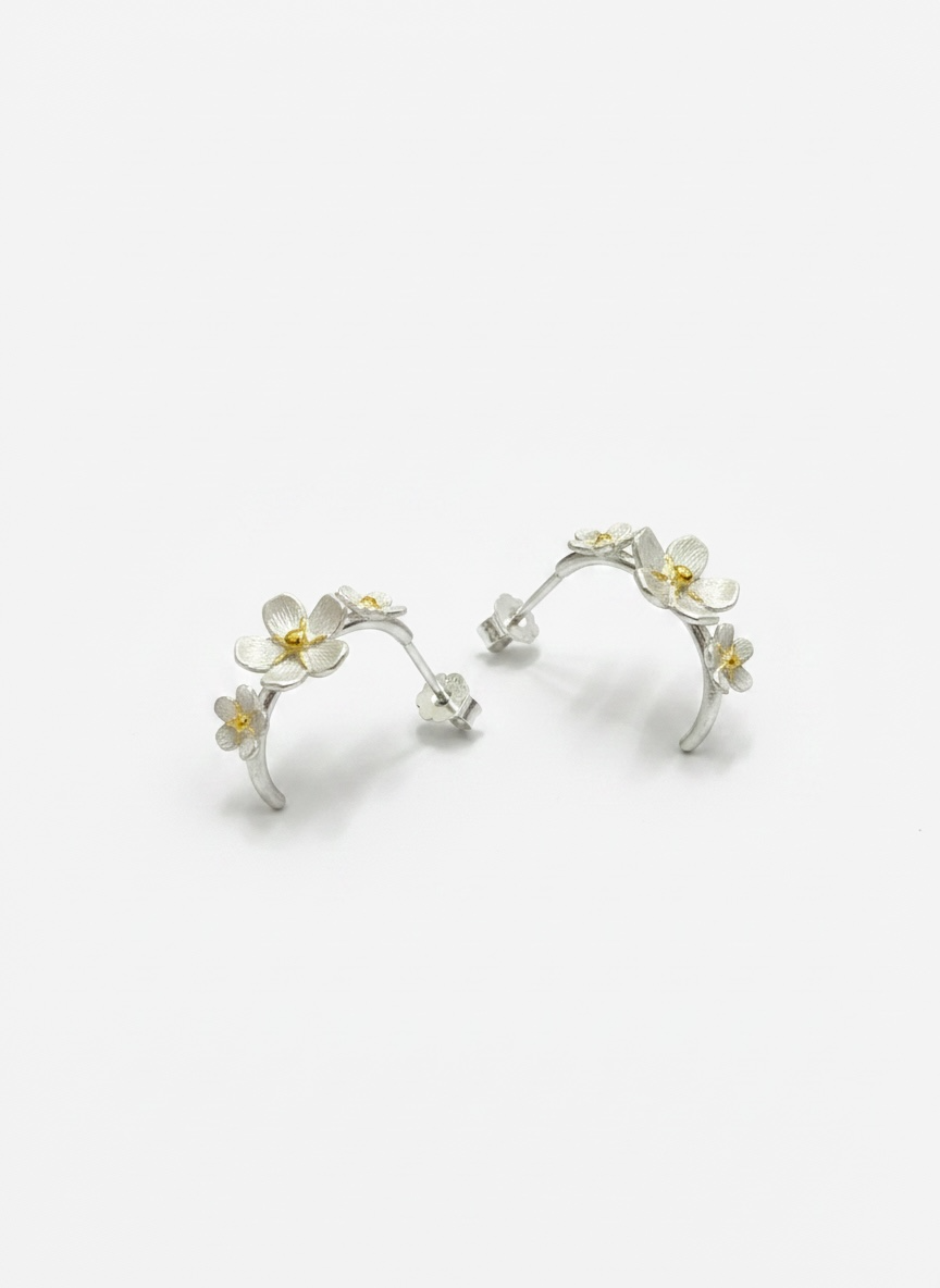 Blossom Curve Stud Earrings
