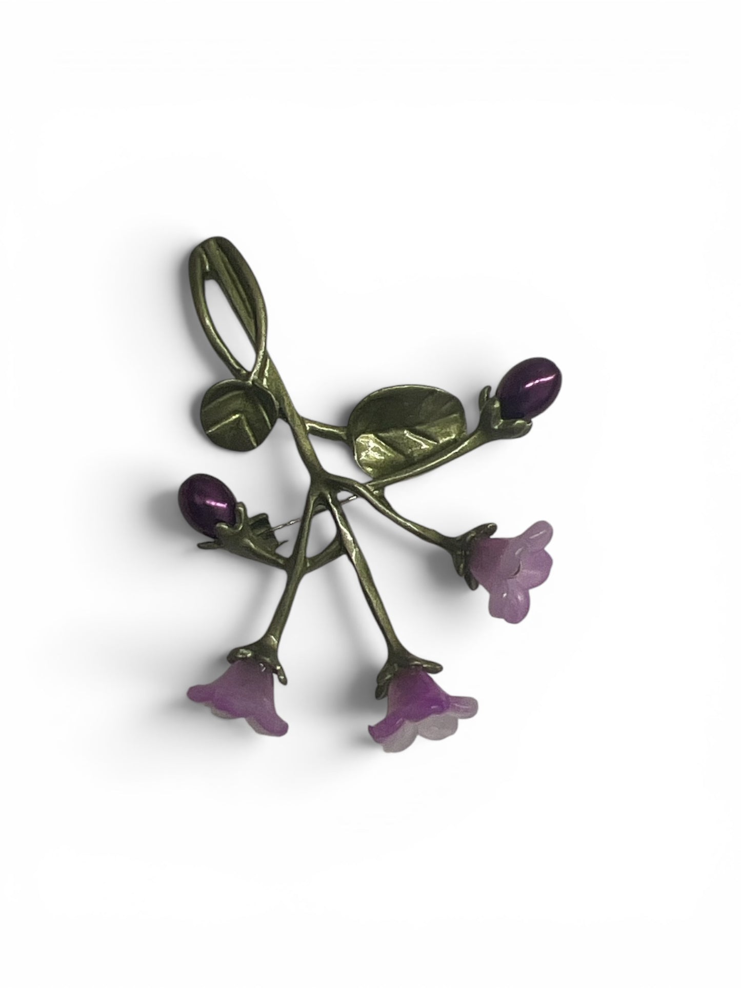 Purple Blossom Botanical Brooch Pin