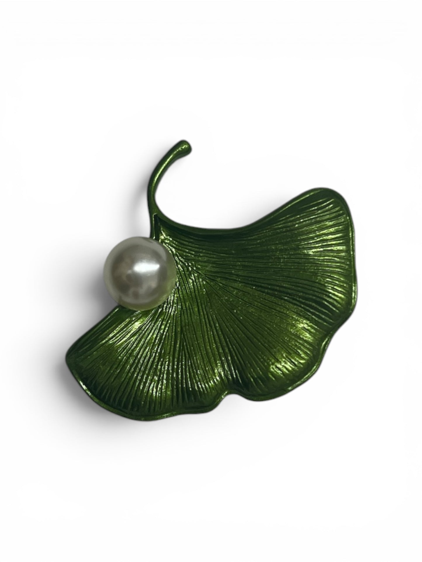 Ginkgo Leaf Pearl Brooch