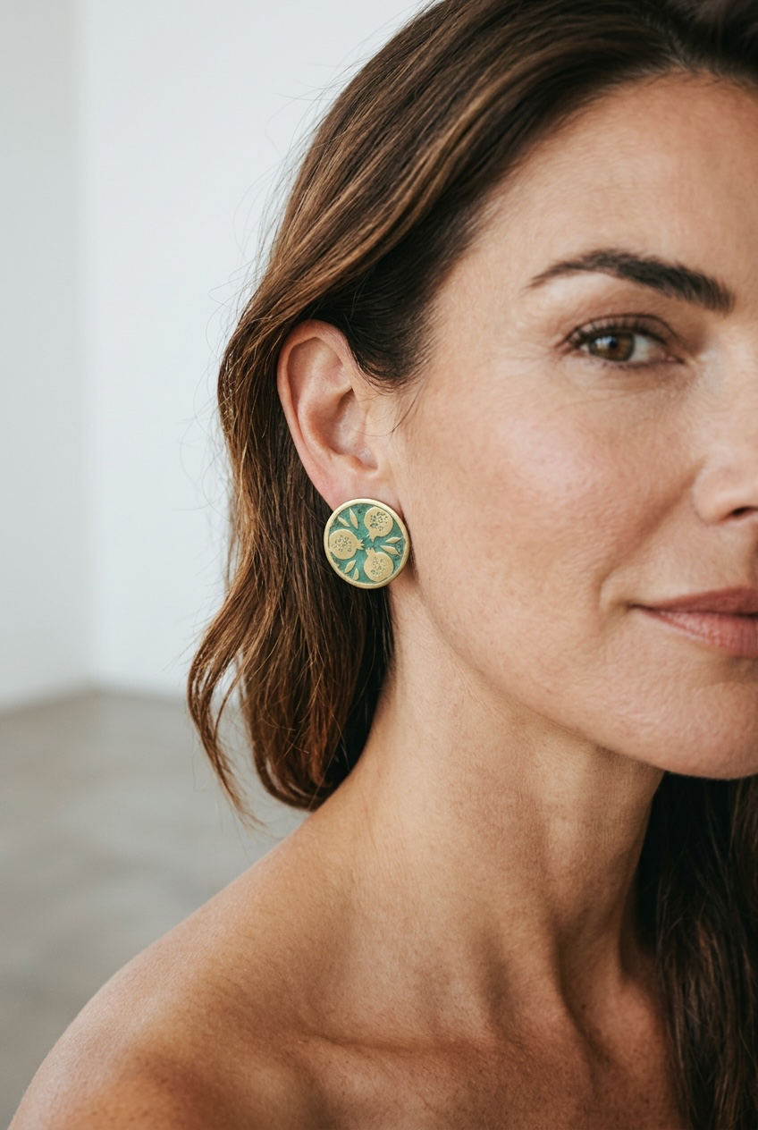 Pomegranate Circle Earrings