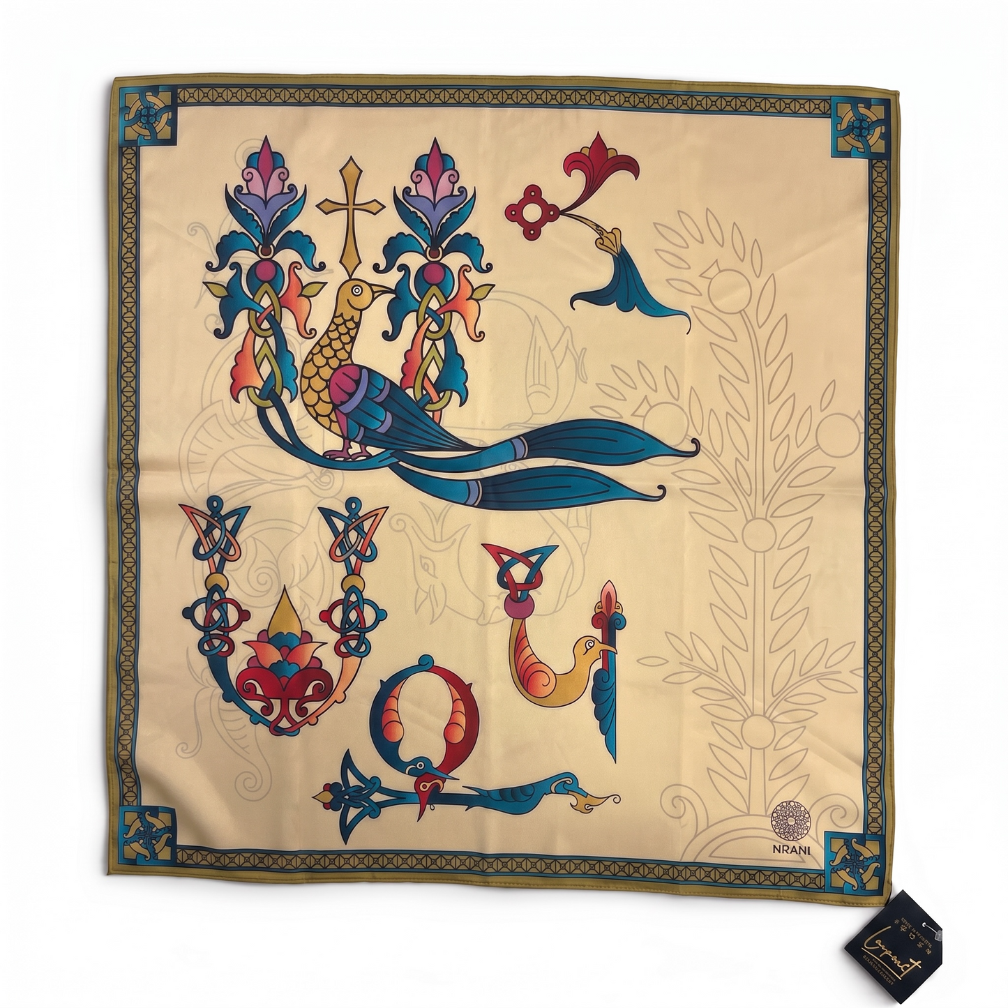 Trchnagir Armenian Alphabet Poly Silk Scarf 4