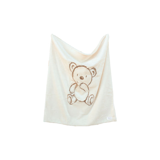 Bear Embroidered Baby Blanket for Newborn