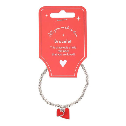 All You Need Is Love Valentine's Day Heart Charm Bracelet