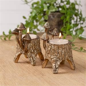 Mushroom Tea Light Holders (Pk/02)