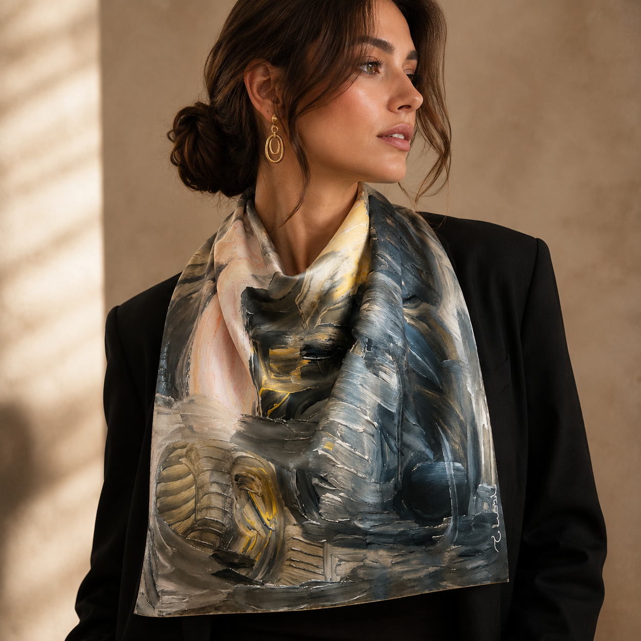 Whisper of Gold Art Scarf