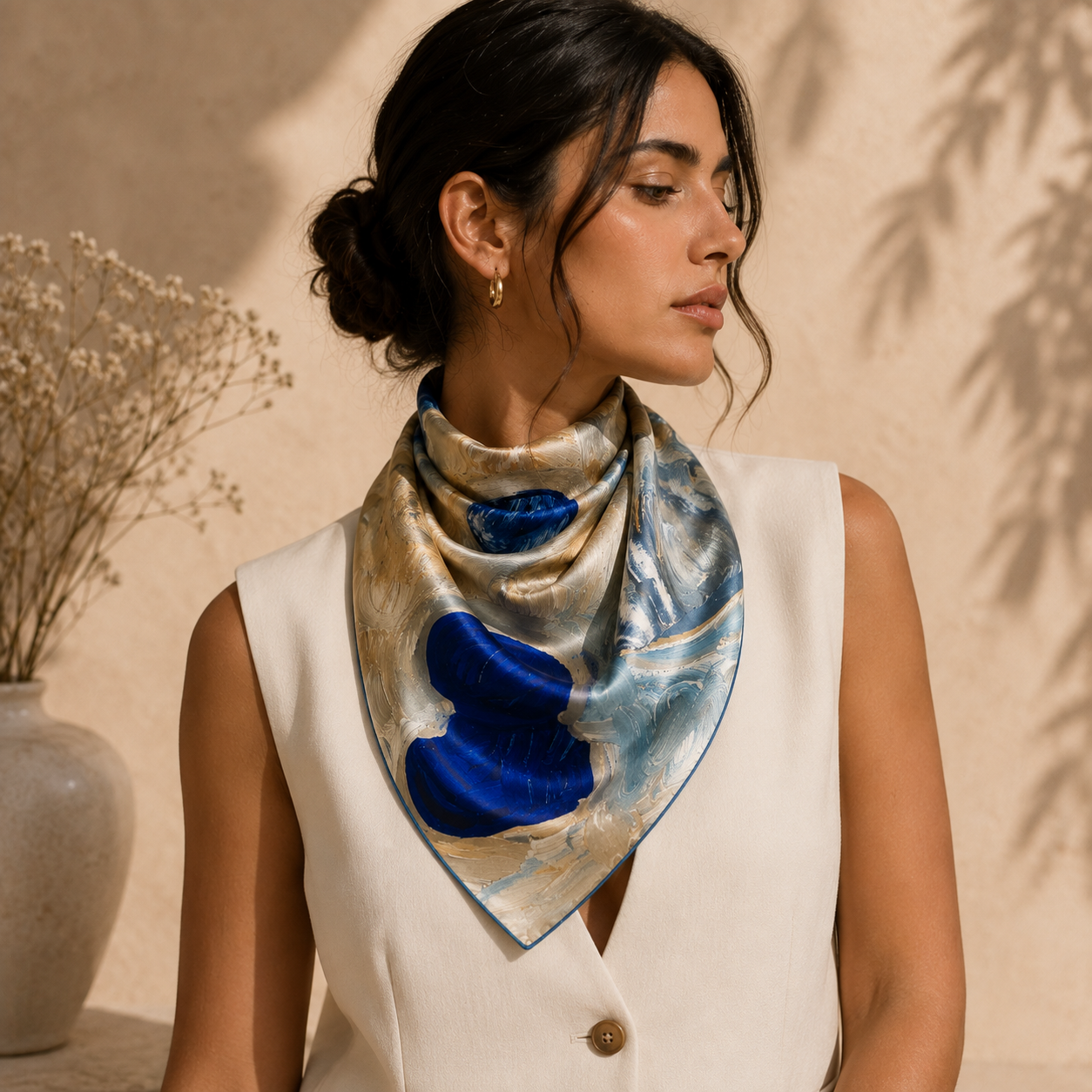 Cobalt Moon Art Scarf