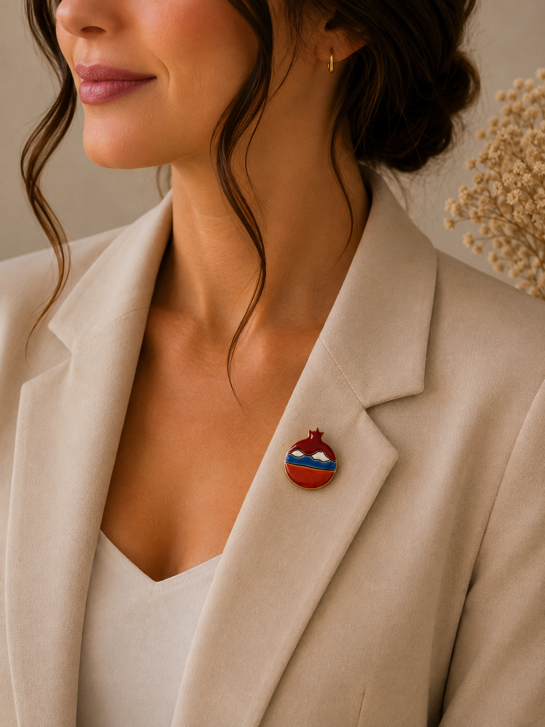 Ararat Pomegranate Ceramic Brooch