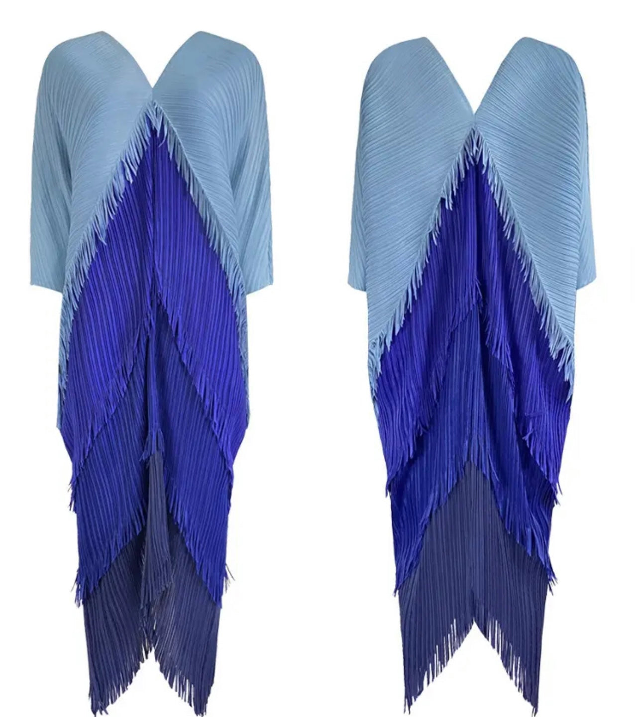 Pleated Tassel Colorful Dress