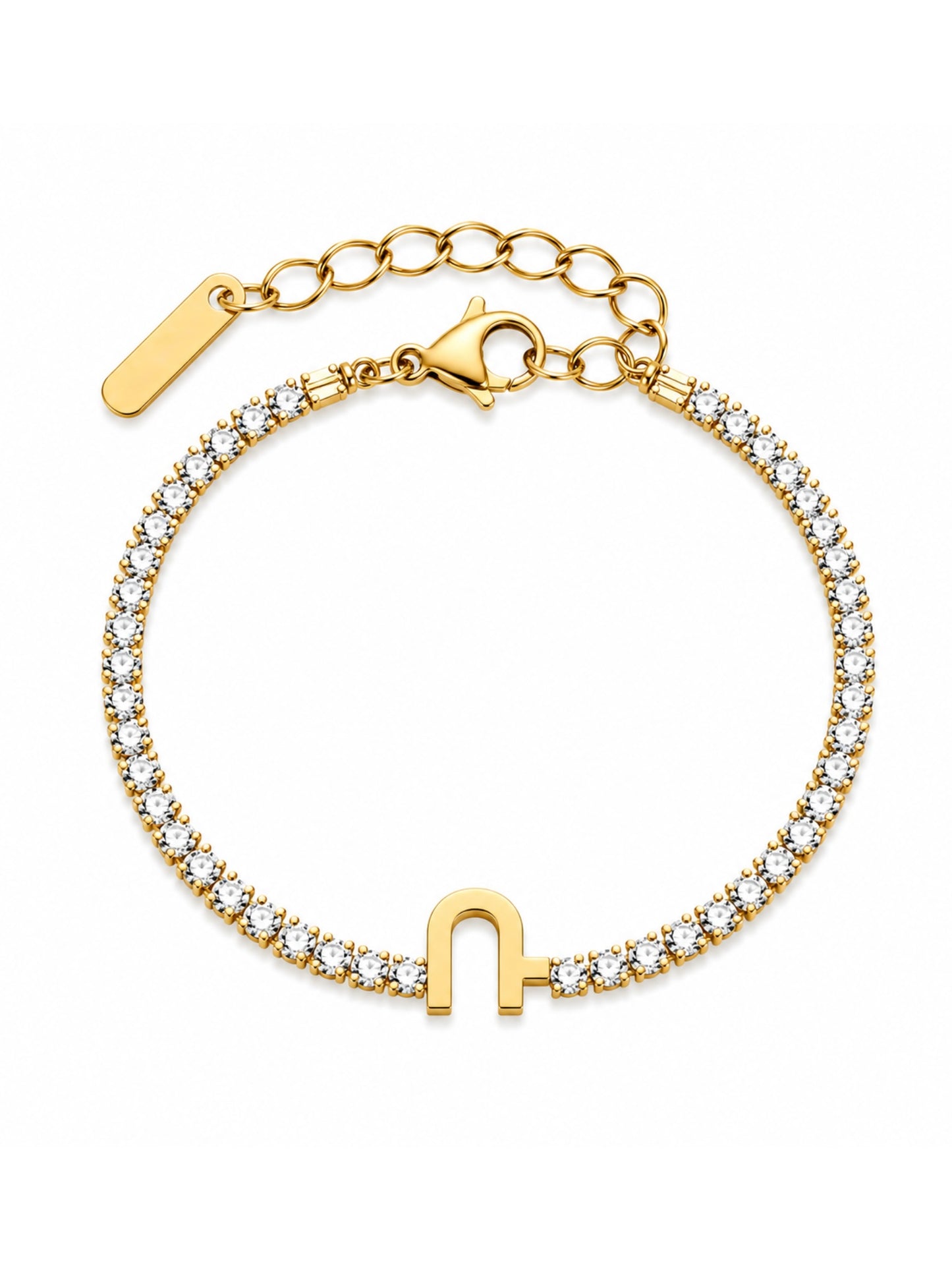 Armenian Initials Tennis Bracelets in Gold