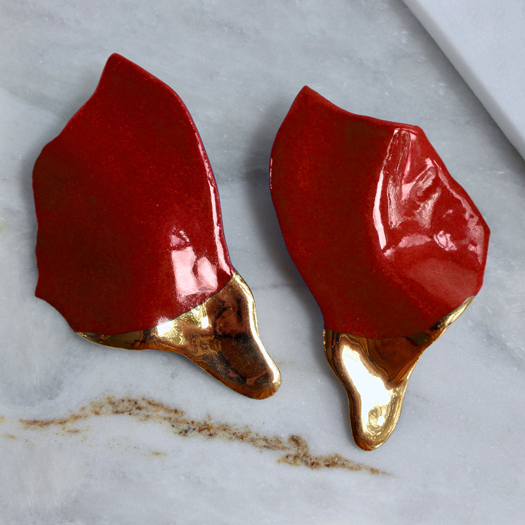 "Vela" Large Glazed Earrings