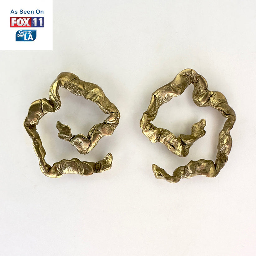 Stainless Steel Textured Earrings