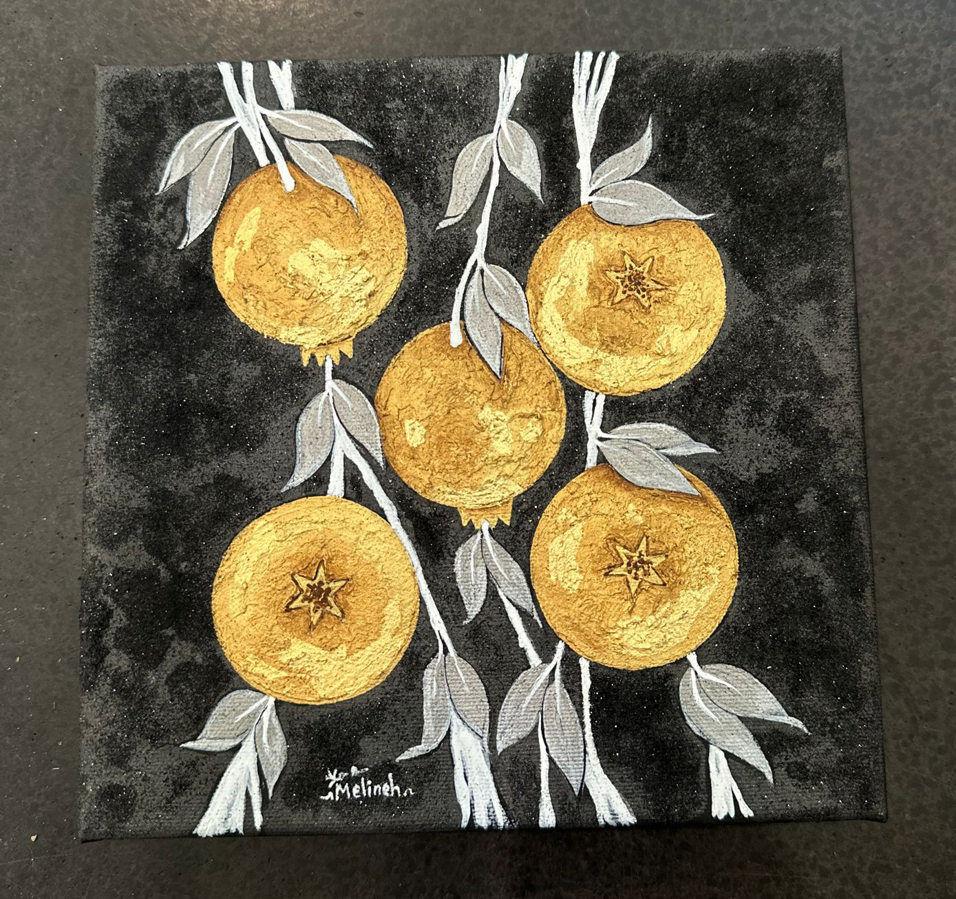 Golden Pomegranates-I Painting