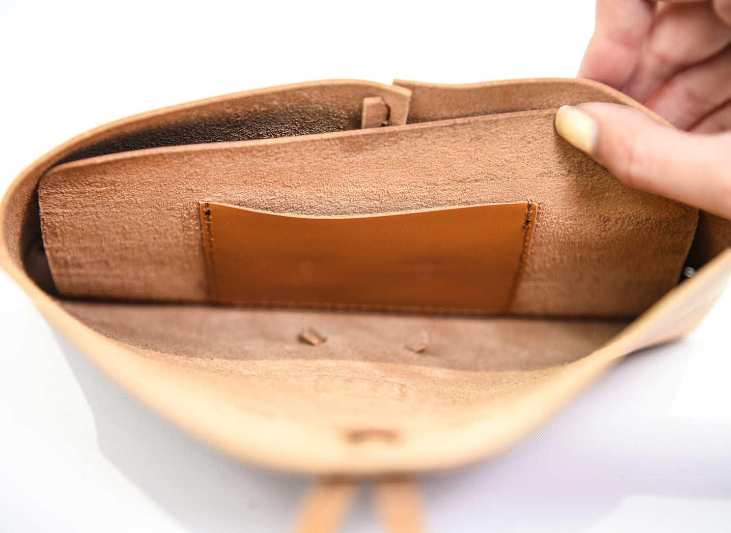 Sirahar Leather Ladies Clutch in three colors of Red, Black and Camel - Lusanet Collective