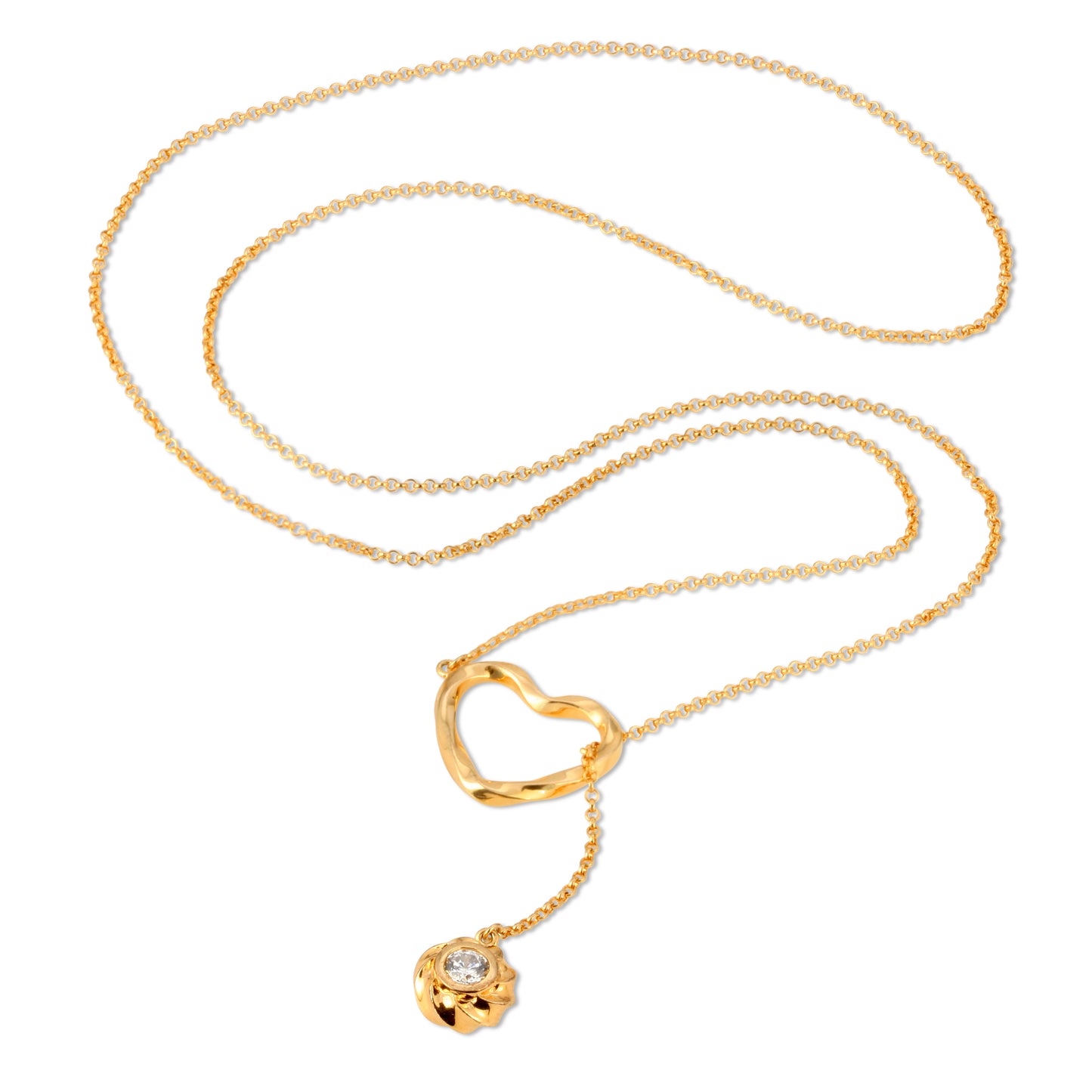 Twisted Heart and Orb Necklace