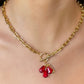 Pomegranate Seeds Necklace in Gold & Red