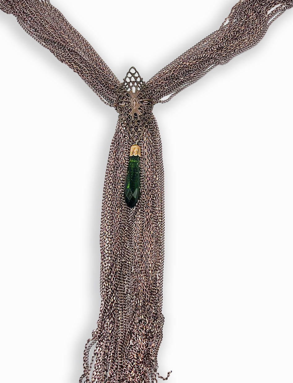 Vintage Czech glass brooch necklace