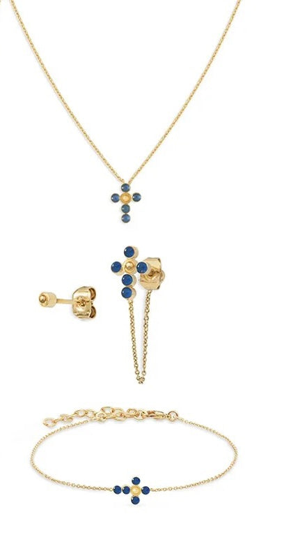 Cross jewelry set of Necklace, Earring and Bracelet
