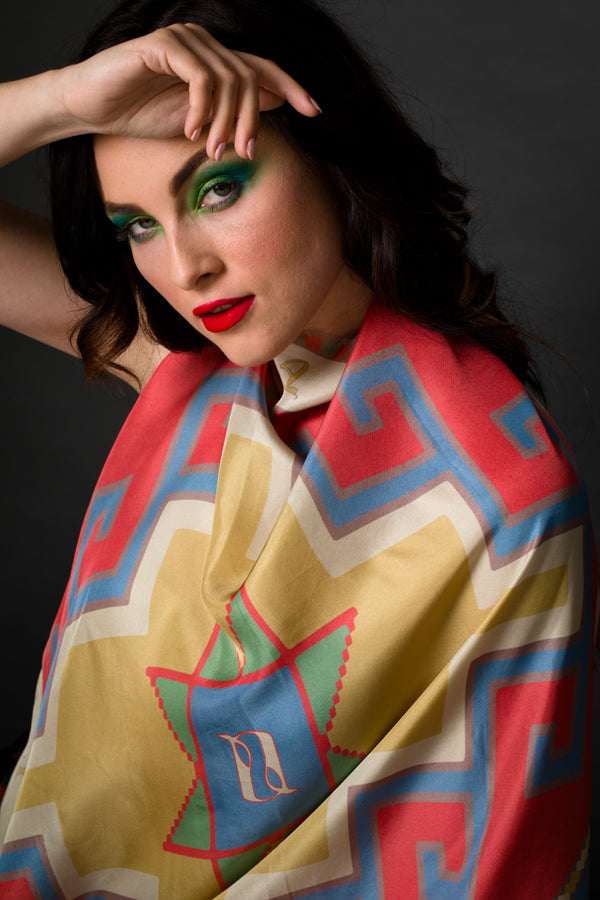 Armenian Alphabet #3 Silk Square scarf - Lusanet Collective