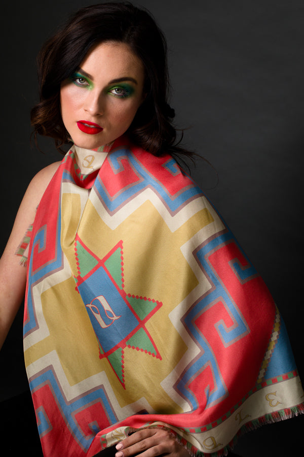 Armenian Alphabet #3 Silk Square scarf - Lusanet Collective