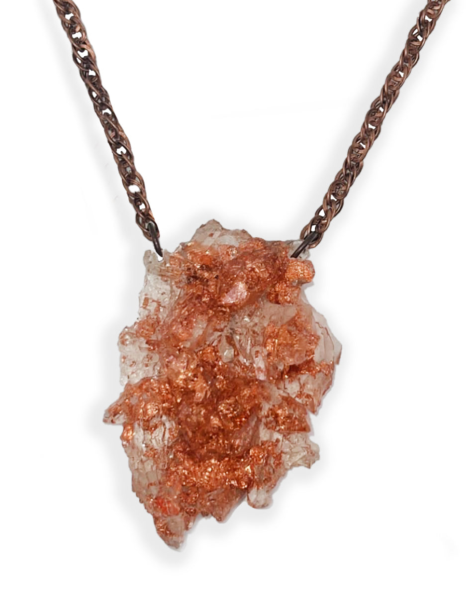 Epoxy Copper Leaf Necklace