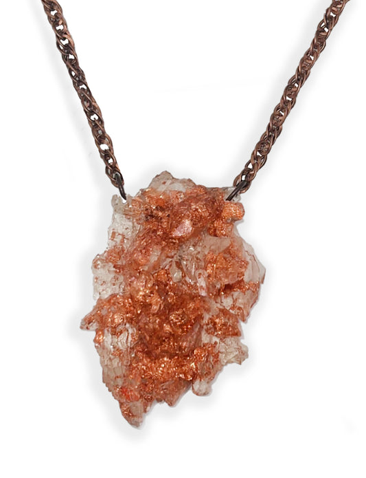 Epoxy Copper Leaf Necklace