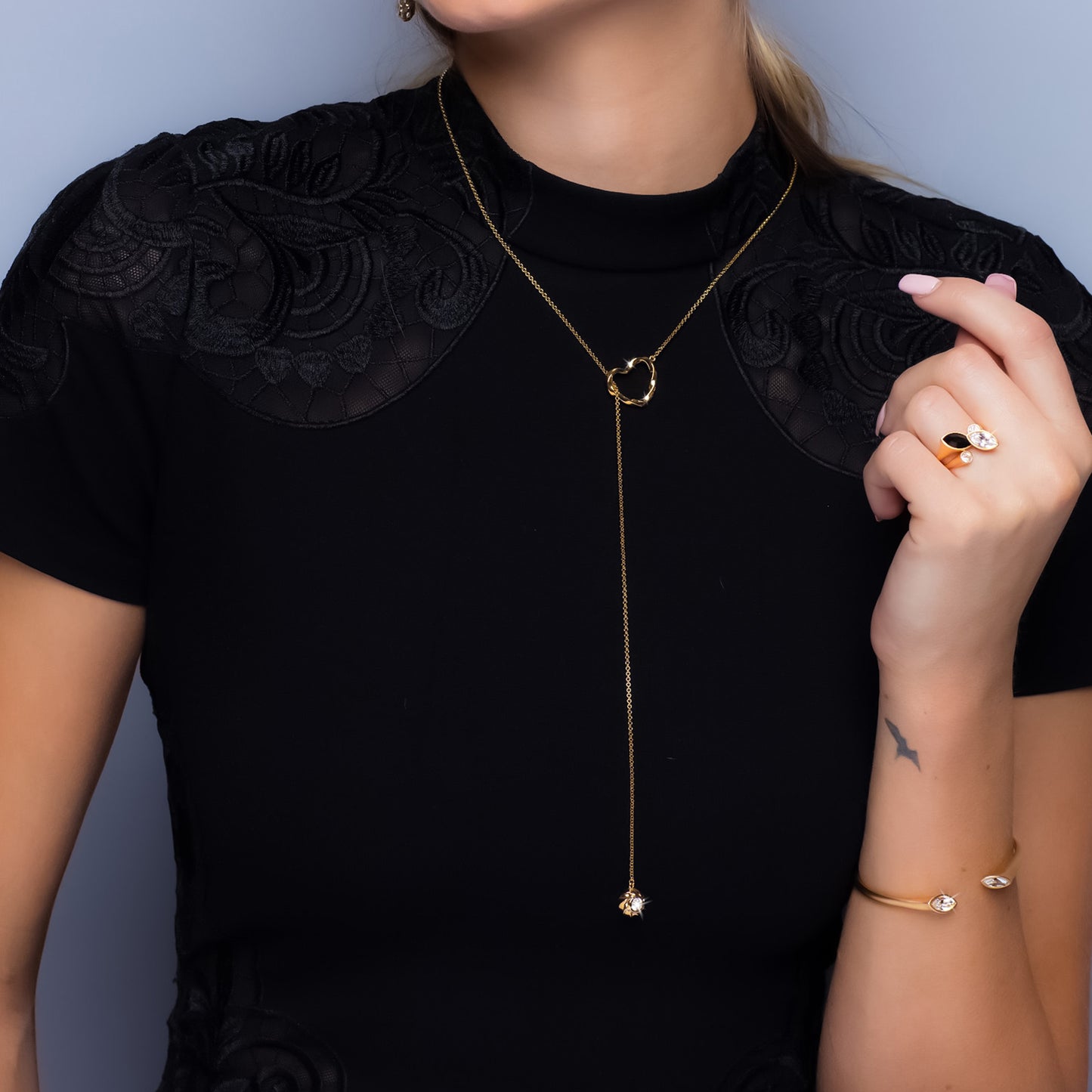 Twisted Heart and Orb Necklace