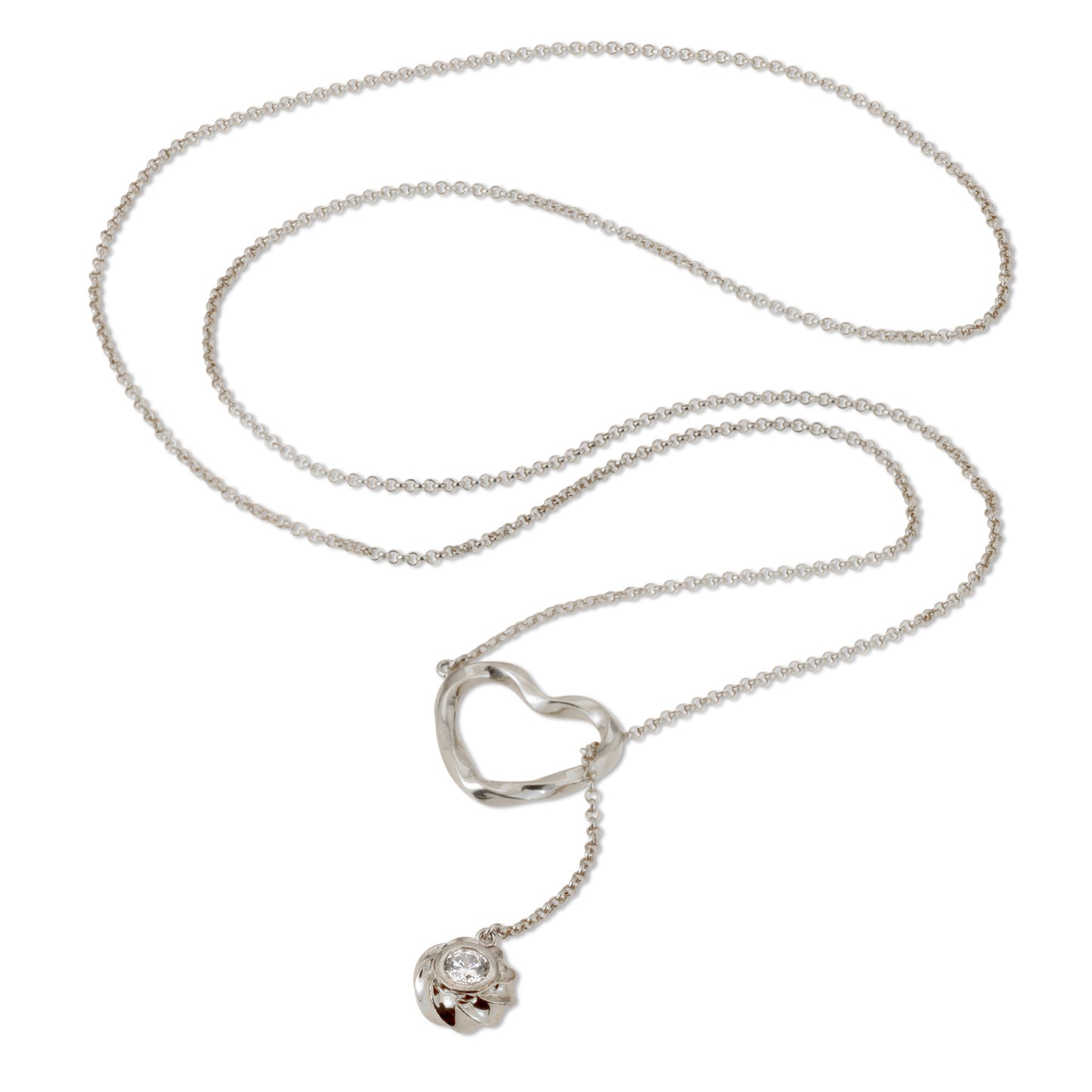 Twisted Heart and Orb Necklace