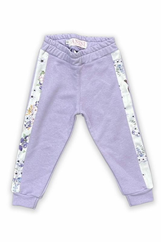Purple Flower Bird Sweat Set