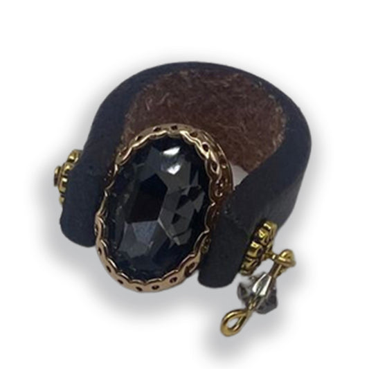 Black Oval Stone Ring