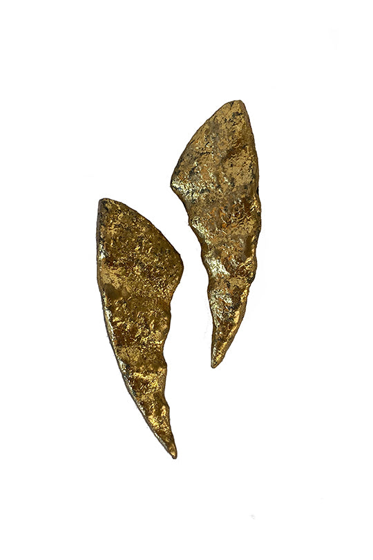 Pointy Gold Wood Earrings - Lusanet Collective