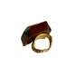 Green Angle Wood Ring - Lusanet Collective