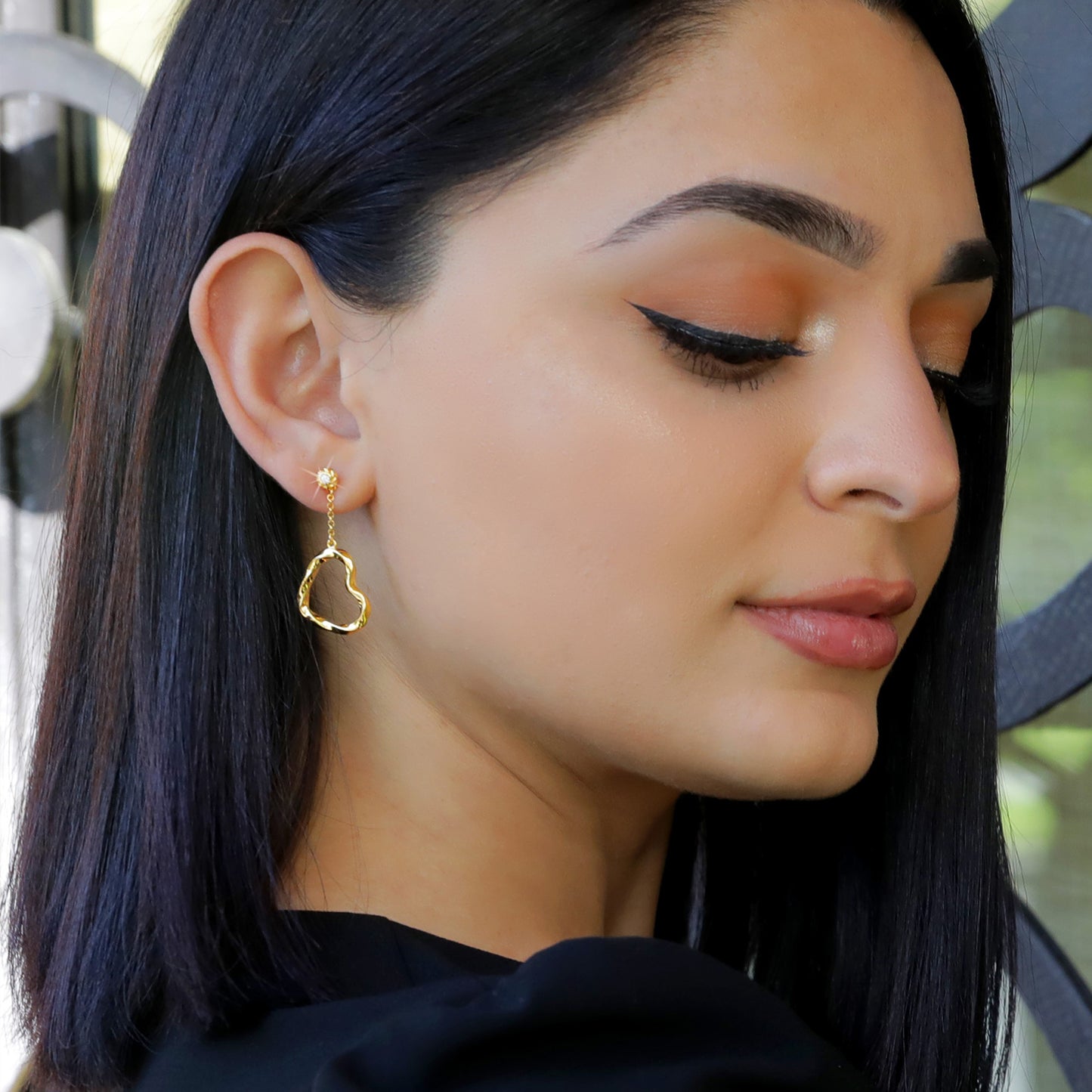 Twisted Heart and Orb Earrings