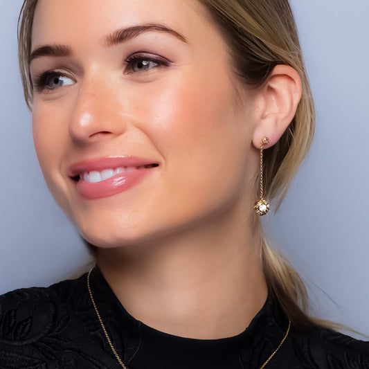 Twisted Heart and Orb Earrings